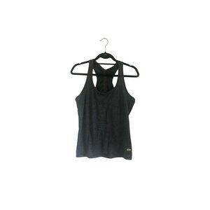 Marika Womens Athletic Dark Gray Scrunch Drawstring Back Tank Size Medium